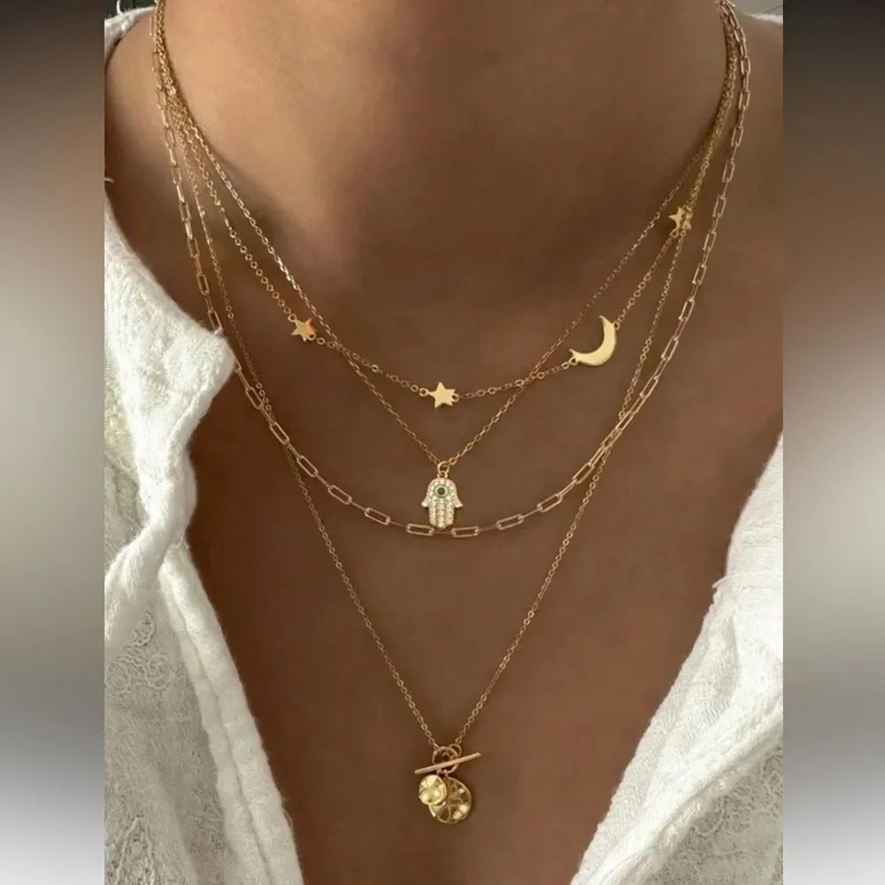 Gold Layered evil eye Necklace A1408